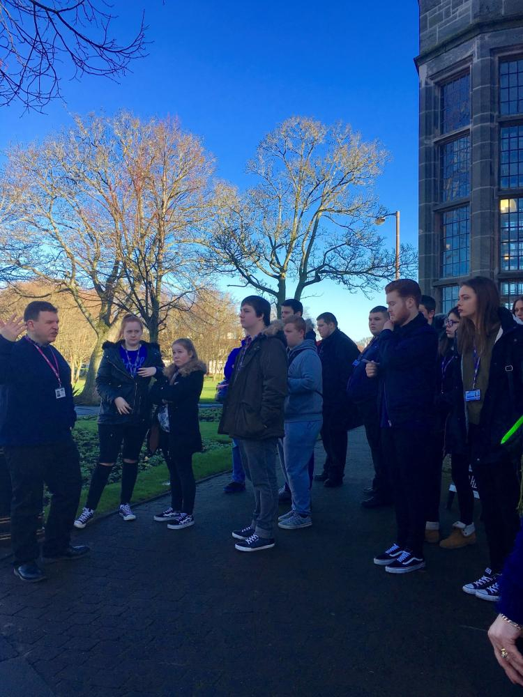 Travel and Tourism, and Catering Students on a familiarisation tour around Port Sunlight Heritage Centre for Visitor Economy Week 2017