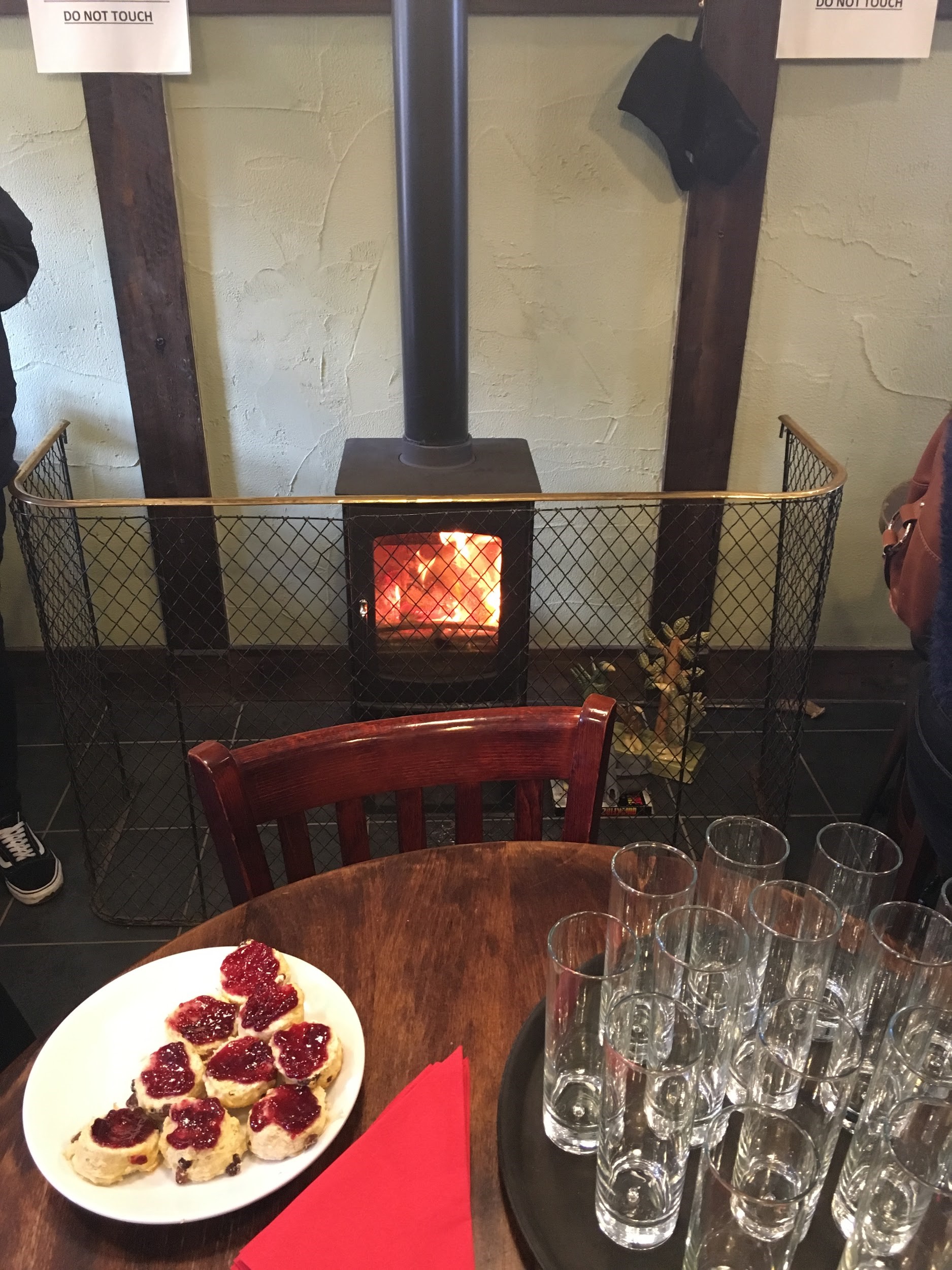 Scones and Glasses inside Benty Farm Tearooms for Visitor Economy Week 2017